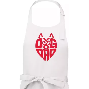 Kuchyňská zástěra Dog dad nápis v hlavě - Pánská zástěra na vaření - Univerzální velikost ( Bílá )