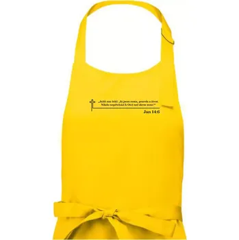 Kuchyňská zástěra Citáty z bible - Jan 14:6 - Pánská zástěra na vaření - Univerzální velikost ( Žlutá )