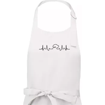 Kuchyňská zástěra Labrador EKG - Dámská zástěra na vaření - Univerzální velikost ( Bílá )