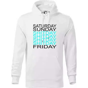 Pánská mikina Shitday - Mikina pánská Cape s kapucí - 3XL ( Bílá )