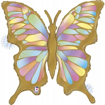 Balónek FÓLIOVÝ BALÓNEK MOTÝL DUHOVÝ XL 80 cm (na helium)