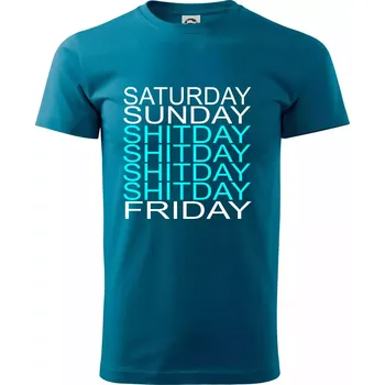 Pánská móda Shitday - Klasické pánské triko vyšší gramáže - S ( Petrolejová )
