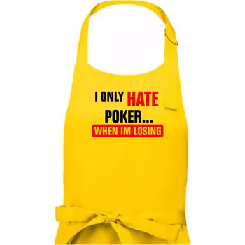 Kuchyňská zástěra Hate poker - Dámská zástěra na vaření - Univerzální velikost ( Žlutá )