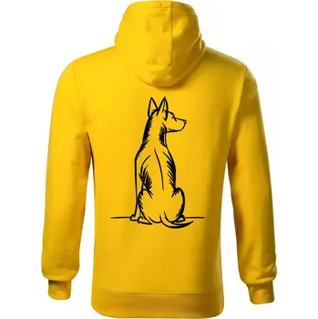 Pánská mikina Pes kreslený zezadu - Mikina pánská Cape s kapucí - M ( Žlutá )