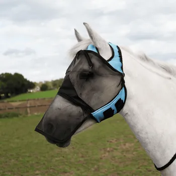 Koňská maska proti hmyzu BUSSE Maska proti hmyzu Fly Cover Pro Gap BUSSE, bez ochrany uší/s překrytím nozder, light blue PONY