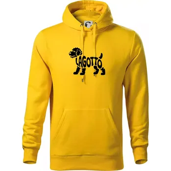 Pánská mikina Lagotto nápis v těle - Mikina pánská Cape s kapucí - 5XL ( Žlutá )