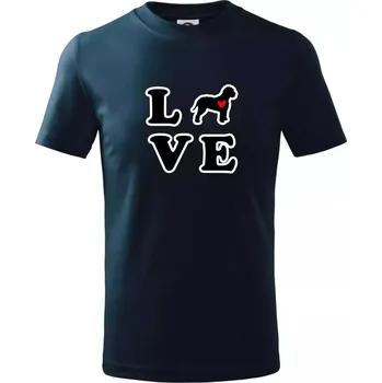 Chlapecké tričko Lagotto romagnolo LOVE - Tričko dětské bavlněné - 134 cm/8 let ( Námořní modrá (velmi tmavá - téměř černá) )