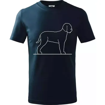 Chlapecké tričko Lagotto romagnolo stojící - Tričko dětské bavlněné - 134 cm/8 let ( Námořní modrá (velmi tmavá - téměř černá) )