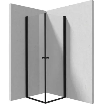 Deante Kerria Plus sprchový kout 90x90 cm čtvercový černá matný/průhledné sklo KKNNW09W09