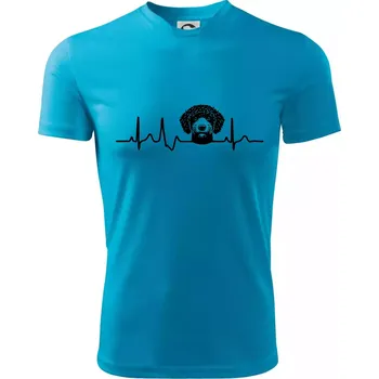 Chlapecké tričko Lagotto romagnolo hlava EKG - Dětské triko sportovní (dresovina) - 146 cm/10 let ( Světlý tyrkys )