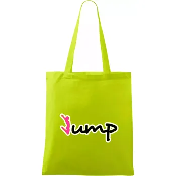 Jump - nápis a panáček - Taška bavlněná - 42 x 38 cm ( Limetková )