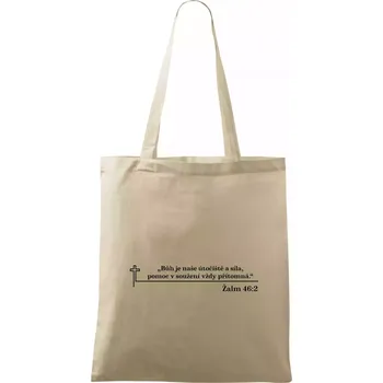 Nákupní taška Citáty z bible - Žalm 46:2 - Taška bavlněná - 42 x 38 cm ( Naturální )