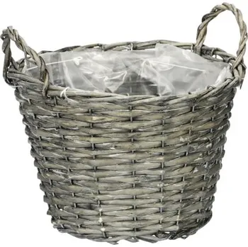 Stojan na květiny Proutěný košík na květiny kulatý Ø 30 x 31 cm