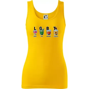 Dámské tričko LGBT - Likér, Gin, Brandy, Tequila - Dámské tílko - XL ( Žlutá )