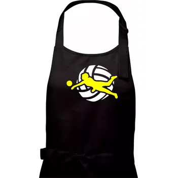 Kuchyňská zástěra Volejbalistka - Dámská zástěra na vaření - Univerzální velikost ( Černá )