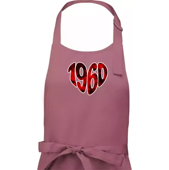 Kuchyňská zástěra 1960 v srdci - Pánská zástěra na vaření - Univerzální velikost ( Starorůžová )