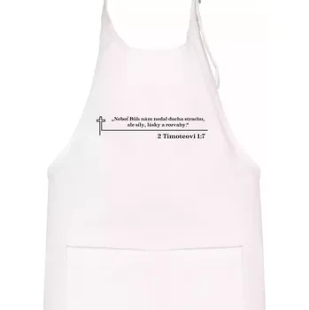 Kuchyňská zástěra Citáty z bible - 2 Timoteovi 1:7 - Dětská zástěra na vaření - Univerzální velikost ( Bílá )
