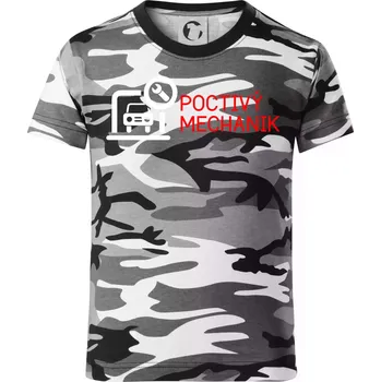 Chlapecké tričko Poctivý mechanik - Dětské maskáčové triko - 146 cm/10 let ( Šedý maskáč )