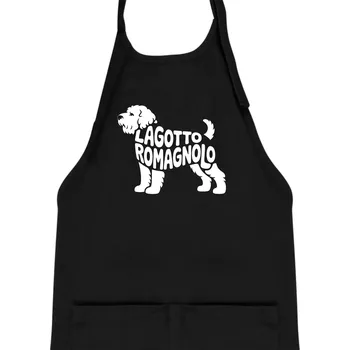 Kuchyňská zástěra Lagotto romagnolo nápis v těle - Dětská zástěra na vaření - Univerzální velikost ( Černá )