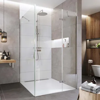 Mereo Sprchový kout, Novea, obdélník, pantový, 80x90 cm, chrom ALU, sklo Čiré, dveře pravé a pevný díl