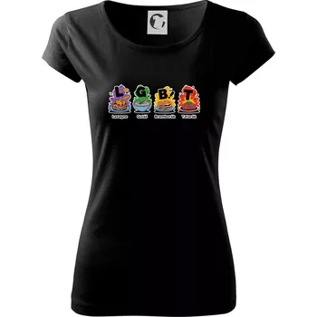Dámské tričko LGBT - Lasagne, Guláš, Bramborák, Tatarák - Dámské triko Pure - L ( Černá )