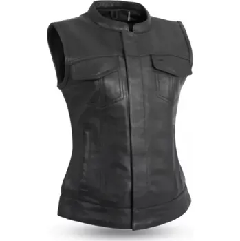 Moto vesta Dámská kožená vesta na motorku TXR Katy
