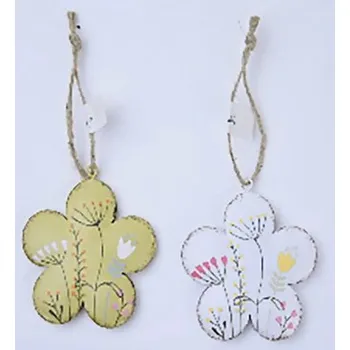 Závěsná dekorace 'květina' kovová 7 x 8 cm, různé barvy