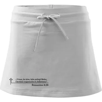 Dámská sukně Citáty z bible - Římanům 8:28 - Sportovní sukně - two in one - M ( Bílá )