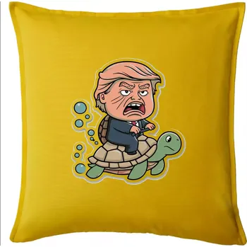 Polštář Trump a želva - Polštář 50x50 - 50x50 - Pouze potah ( Žlutá )