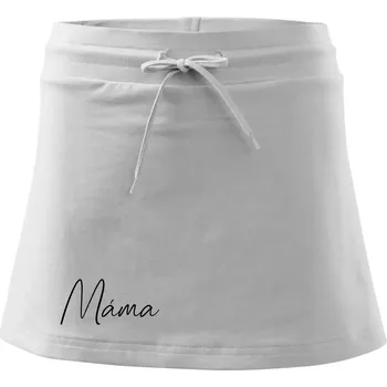 Dámská sukně Nápis psací na prsou - máma - Sportovní sukně - two in one - XS ( Bílá )