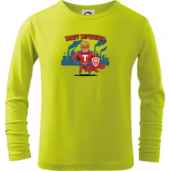 Dětská móda Tariff Superhero Trump - Triko dětské Long Sleeve - 122 cm/6 let ( Limetková )