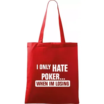 Nákupní taška Hate poker - Taška bavlněná - 42 x 38 cm ( Červená )