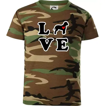 Chlapecké tričko Lagotto romagnolo LOVE - Dětské maskáčové triko - 122 cm/6 let ( Hnědý maskáč )