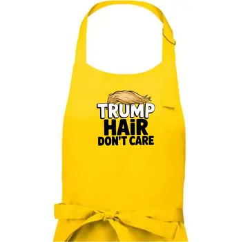 Kuchyňská zástěra Trump hair dont care - Pánská zástěra na vaření - Univerzální velikost ( Žlutá )
