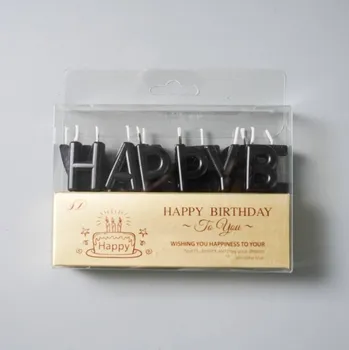 Dortová svíčka Dortisimo Svíčky Happy Birthday černé (13 ks)