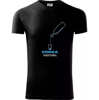 Pánské tričko Vodka traditional - Viper FIT - Pánské zůžené tričko - XL ( Černá )