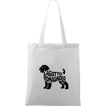 Nákupní taška Lagotto romagnolo nápis v těle - Taška bavlněná - 42 x 38 cm ( Bílá )