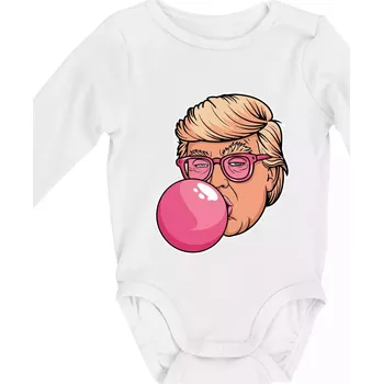 Trump gum - Body kojenecké s dlouhým rukávem - Dlouhý r. do 3 měs ( Bílá )
