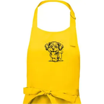Kuchyňská zástěra Lagotto romagnolo karikatura vypláznutý jazyk - Pánská zástěra na vaření - Univerzální velikost ( Žlutá )