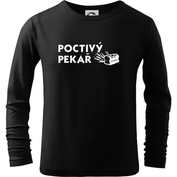 Chlapecké tričko Poctivý Pekař - Triko dětské Long Sleeve - 122 cm/6 let ( Černá )