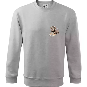 Lagotto romagnolo ležicí vyšívaný na prsu - Mikina Essential dětská - 158 cm/12 let ( Světlešedý Melír )