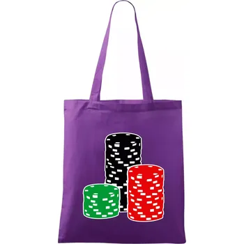 Poker žetony - Taška bavlněná - 42 x 38 cm ( Fialová )