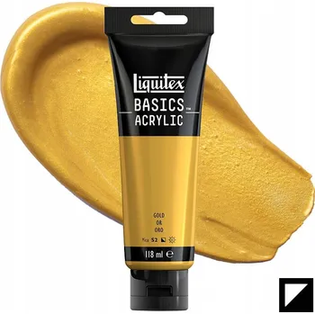 Vodová barva Akrylová Barva Liquitex Basics Acrylic 118ml 051 Metalická zlatá