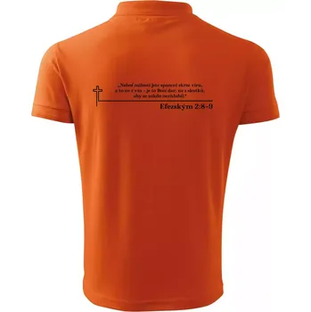 Pánská košile Citáty z bible - Efezským 2-8–9 - Polokošile pánská Pique Polo 203 - 4XL ( Oranžová )