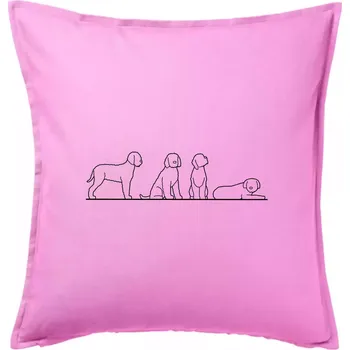 Polštář Lagotto romagnolo postavy linka - Polštář 50x50 - 50x50 - Pouze potah ( Růžová )