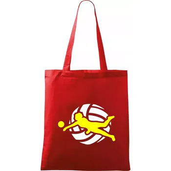 Nákupní taška Volejbalistka - Taška bavlněná - 42 x 38 cm ( Červená )