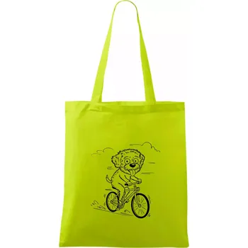 Lagotto romagnolo karikatura na kole černá - Taška bavlněná - 42 x 38 cm ( Limetková )