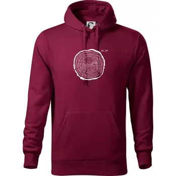 Pánská mikina Letokruhy - 65 - Mikina pánská Cape s kapucí - 4XL ( Garnet )