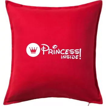 Polštář Princess! Inside! - Polštář 50x50 - 50x50 - Pouze potah ( Červená )