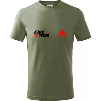 Chlapecké tričko Fire Team plamen - Tričko dětské bavlněné - 134 cm/8 let ( Khaki )